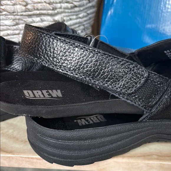 DREW Barcelona Black Slip-On adjustable sandal closed toe  display picture 1
